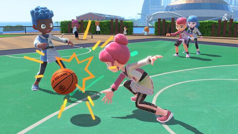『ニンテンドースイッチスポーツ』にバスケットボールが追加。3ポイントバトルや2 on 2が気軽に楽しめる。7月10日の無料アプデより