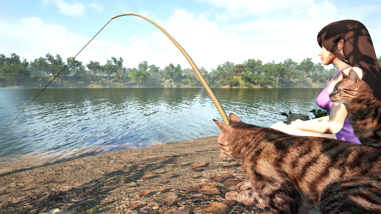 野良ネコ餌付けフィッシング『Fishing for cats』Steamで7/25発売。魚を貢いで猫と仲良くなれる