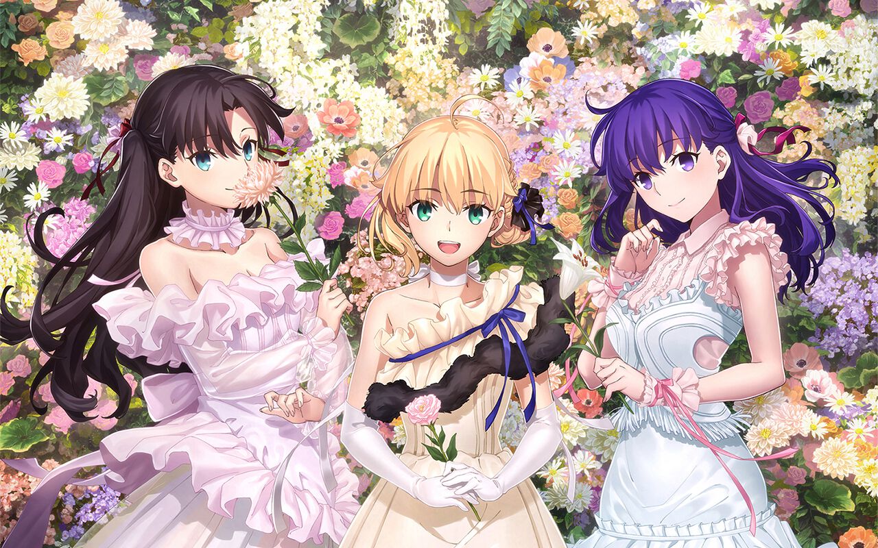 Fate/stay night』ドレスアップしたセイバー、凛、桜が描かれた20周年 