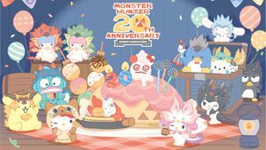 【モンハン×サンリオ】コラボイラストが公開。アイルー×ハローキティ、ジンオウガ×ポチャッコなど組み合わせも気になる