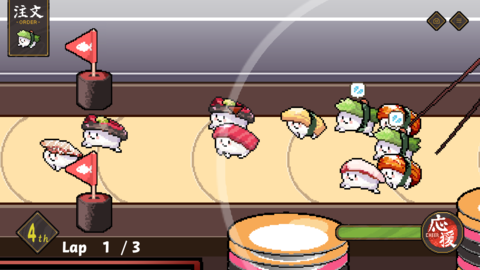 『Wabisabi : Sushi Derby』は回転寿司のレーンでかわいい寿司たちがレースする育成シミュレーション。寿司ならではのシステムを盛り込んだゲームデザインに注目【BitSummit Drift】