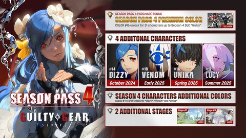 【GGST】『ギルティギア ストライヴ』シーズン4でクイーン・ディズィー、ヴェノム、ユニカ、さらに『サイバーパンク ER』のルーシーが参戦