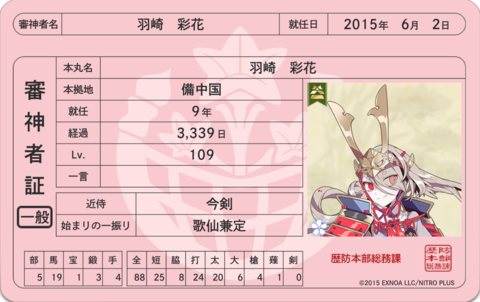 『刀剣乱舞』審神者証を実装。近侍や本丸の情報を確認できる、組織図に新たな役職“番長”が登場！