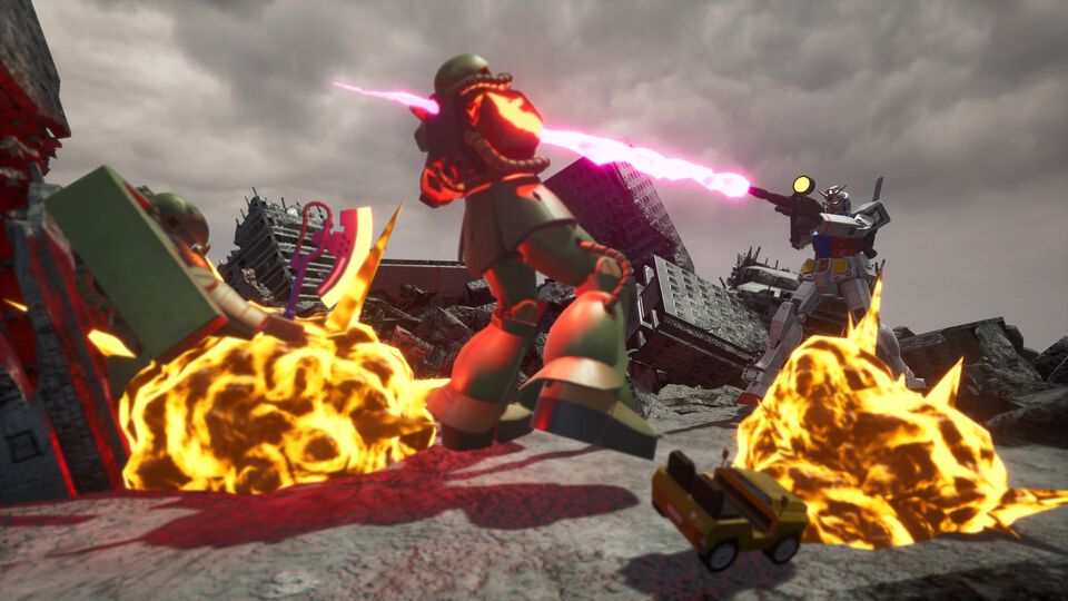 『ガンダムブレイカー4』ジオラマモードは戦闘エフェクトや弾痕加工、オブジェクトの配置まで自由自在。自分だけの戦場やシチュエーションを作り出せる