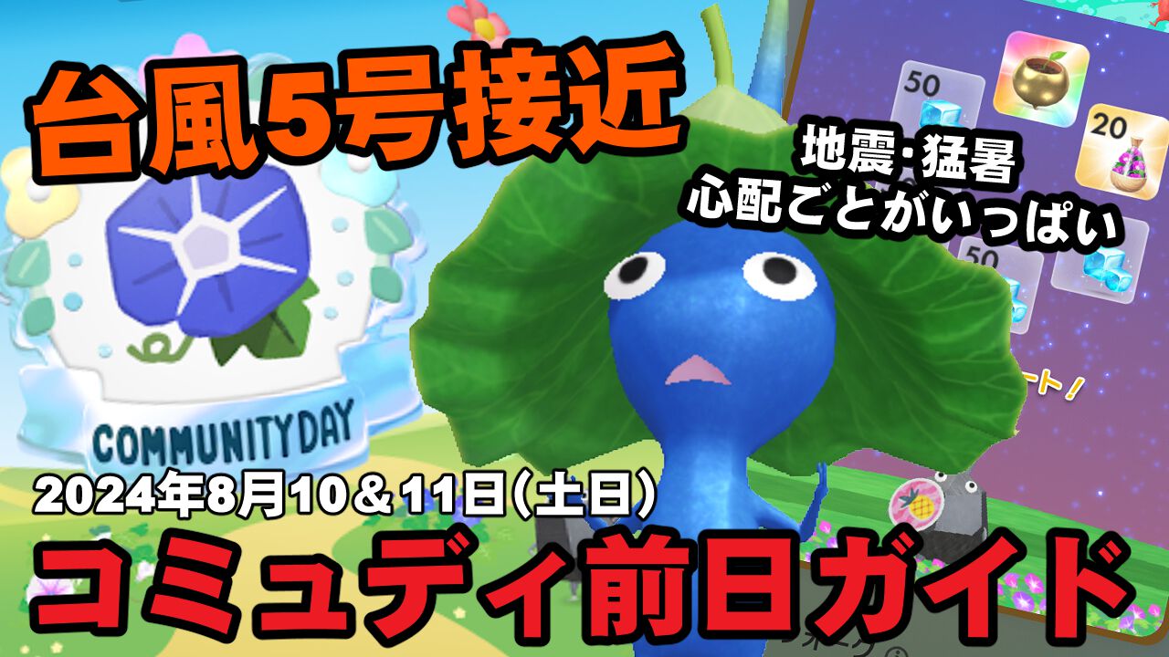 『ピクミン ブルーム』天候の変化にご用心!! 台風5号が迫ってきた明日から始まるコミュディ前日リポート【プレイログ#697】