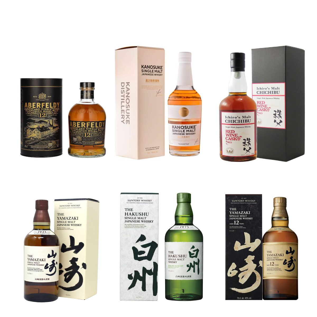 イチローズモルト秩父RWC、山崎12年、山崎NV、白州NVなどが8,800