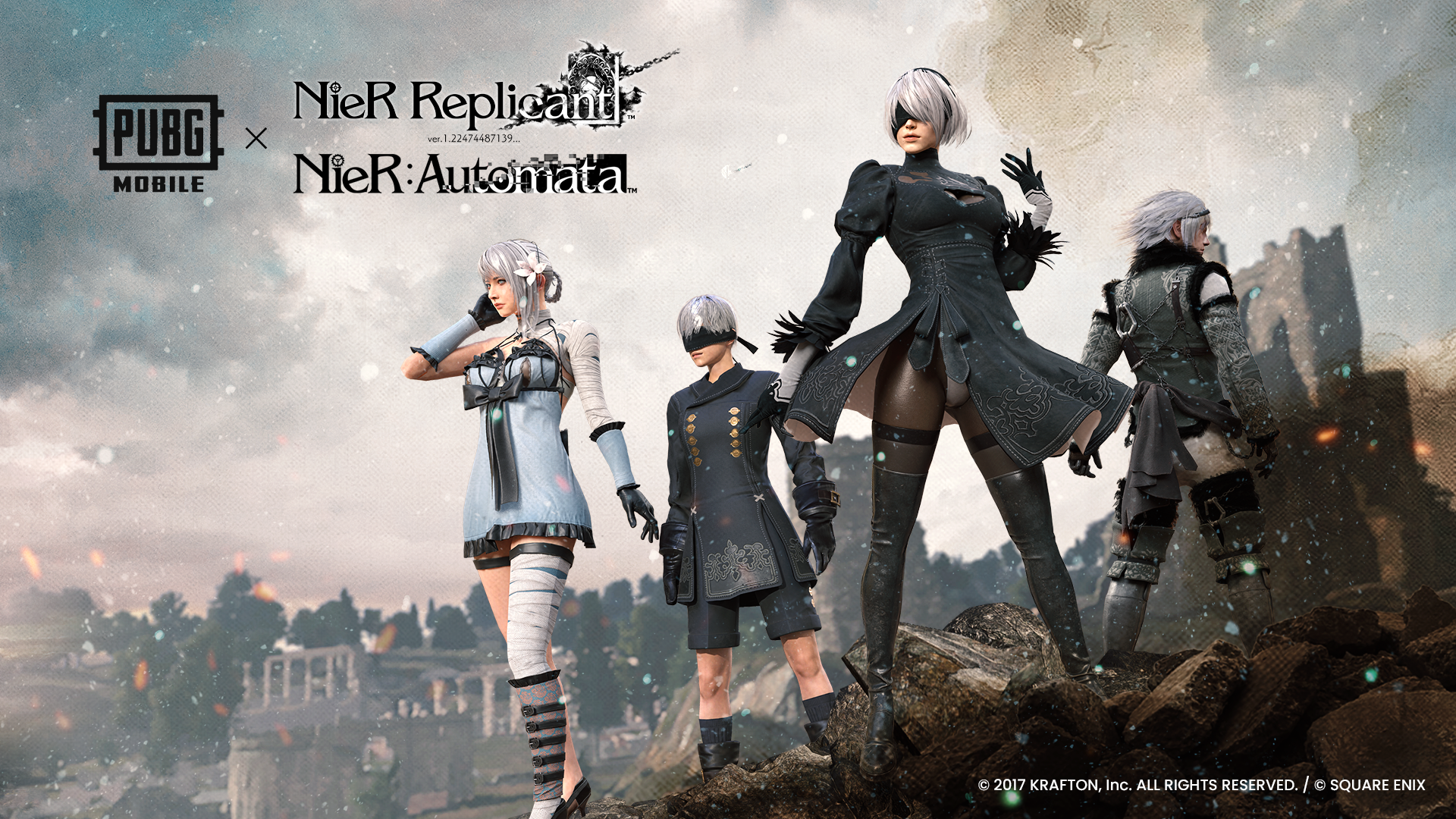 『PUBG MOBILE』×『NieR』シリーズコラボ本日（9/11）スタート。2Bや9S、ニーア、カイネのスキンが登場