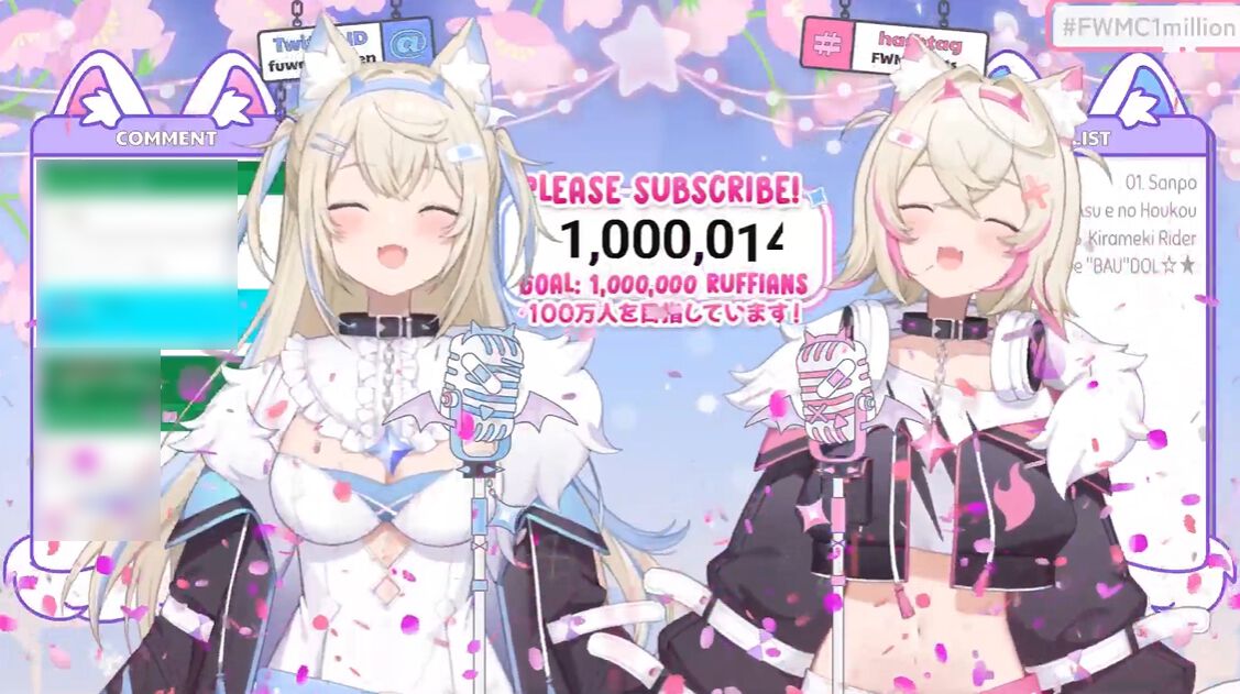 【ホロライブEN】フワモコがYouTubeチャンネル登録者数100万人突破。フワワ&モココの双子VTuberがミリオンへ。ホロGTAでは“魔界乃番犬”の名に恥じない狂犬っぷりで話題に