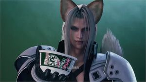『FF7 リバース』セフィロスがどんぎつねに。「お前を導くのはどんぎつねだ」と、クラウドにどん兵衛を食べさせようとする衝撃の映像