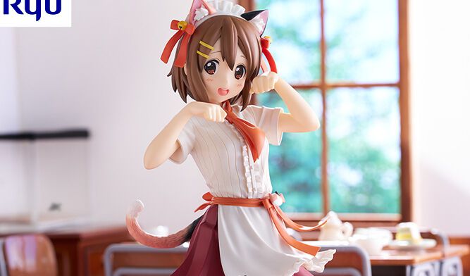 けいおん！』平沢唯がにゃんこカフェをイメージした衣装でフィギュア化。猫耳や猫ポーズがかわいくおなじみの黒タイツも着用 - 電撃オンライン