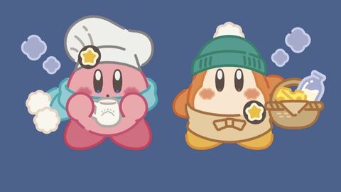 【星のカービィ】冬に合わせて“カービィカフェ WINTER 2024”が開催。ぽかぽかな姿のカービィとワドルディが描かれた可愛いイラストが公開