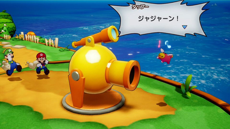 『マリオ＆ルイージRPG　ブラザーシップ！』拠点となる“船島”の見どころが公開。便利な大砲移動やウワサ話好きのおばちゃんも登場