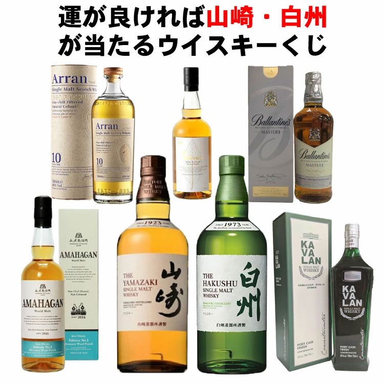 山崎NV、白州NV、アマハガン ワールドモルトNo.3、カバラン コンサート
