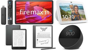 ブラックフライデーでAmazonデバイスが安い！ Fire TV Stickが50%オフ、Fire Max 11が26%オフ、Echo Budsは67％オフ。今年発売のスマートディスプレイも22%オフに
