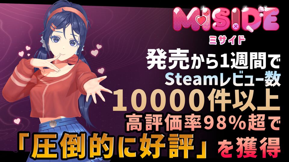 【精神的恐怖】『MiSide : ミサイド』話題の美少女ホラーが発売1週間でレビュー10000件突破&高評価率98%で“圧倒的好評”を獲得