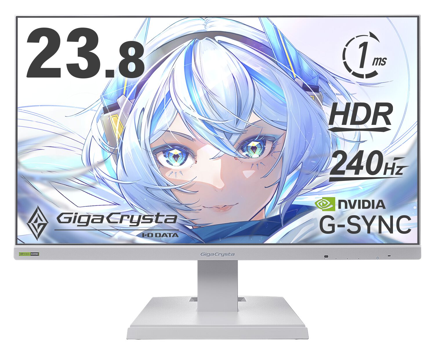 ゲーミングモニター“ギガクリスタ”初のホワイトモデルが登場。23.8インチ、最大240Hzの高リフレッシュレート対応。定番カラーのブラックも選べる【アイ・オー・データ機器】  | ゲーム・エンタメ最新情報のファミ通.com