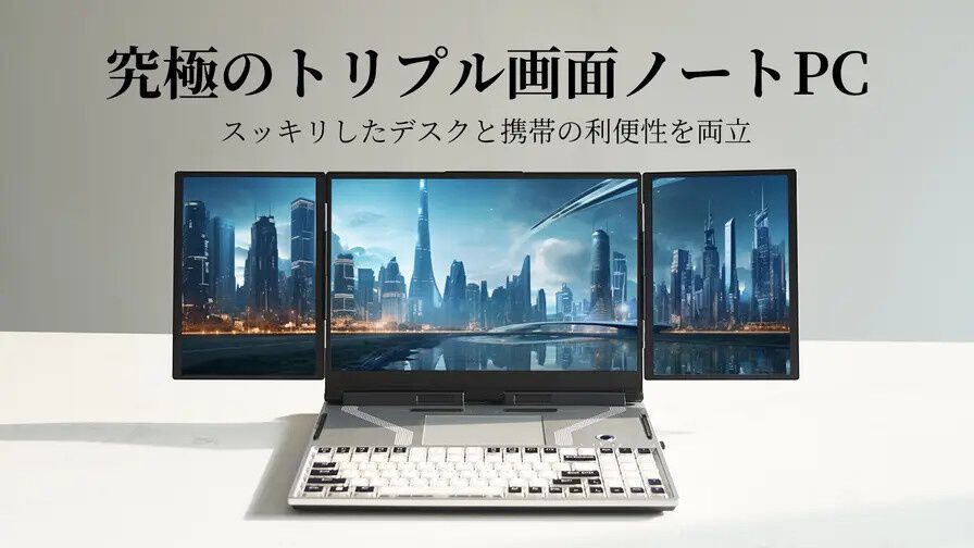 【値下げ】動画編集用ノートPC　マウス　外付けモニター　3点まとめ売り 究極の3画面ノートPCが登場。外部拡張モニター不要でマルチ