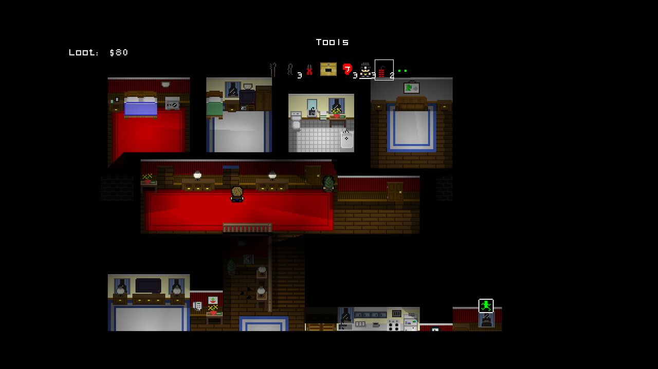 『Mini Thief』ドット絵泥棒ステルスアクションがSteamにて期間限定で無料配布中。見つからないように金目のものを盗み出せ【1/25まで】