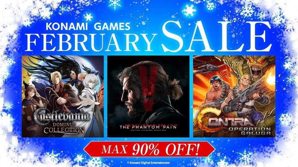 『魂斗羅 オペレーション ガルガ』と『メタルギア』シリーズが40%オフ、『悪魔城ドラキュラ アニバーサリーコレクション』80%オフなどコナミタイトルが最大90％オフ。Steam Februaryセールが開催中