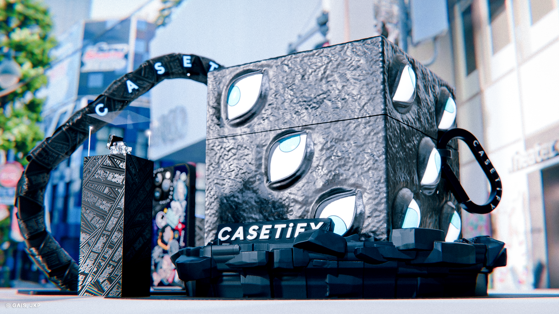 『呪術廻戦』獄門疆の2m級の巨大オブジェが渋谷PARCOに登場。“渋谷事変”をテーマにしたCASETiFYコラボ商品第2弾が4月30日に発売