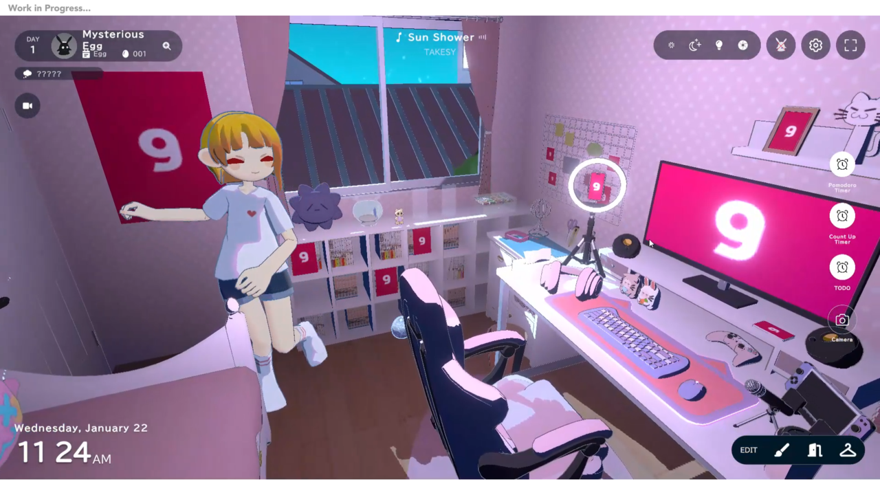 『gogh(ゴッホ): Focus with Your Avatar』集中支援PCゲームの開発プレビュー動画公開。アバターやデスクをカスタマイズして作る自分だけの作業空間