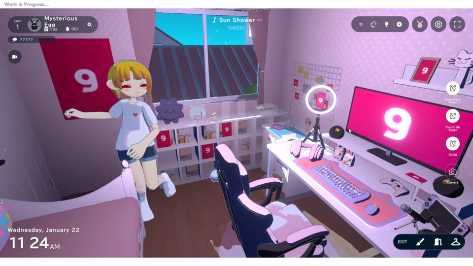 『gogh（ゴッホ）: Focus with Your Avatar』集中支援PCゲームの開発プレビュー動画公開。アバターやデスクをカスタマイズして作る自分だけの作業空間