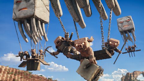 映画『マインクラフト』ガストやピグリンなどが登場する場面写真が一挙解禁。四角い世界にジャック・ブラックやジェイソン・モモアが迷い込む!?【マイクラ】