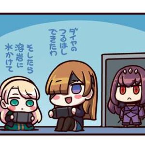 『ますますマンガで分かる！ FGO』393話。ゲームのマルチプレイを楽しんでいたオフェリア。そこにスカサハが様子を見に来て…