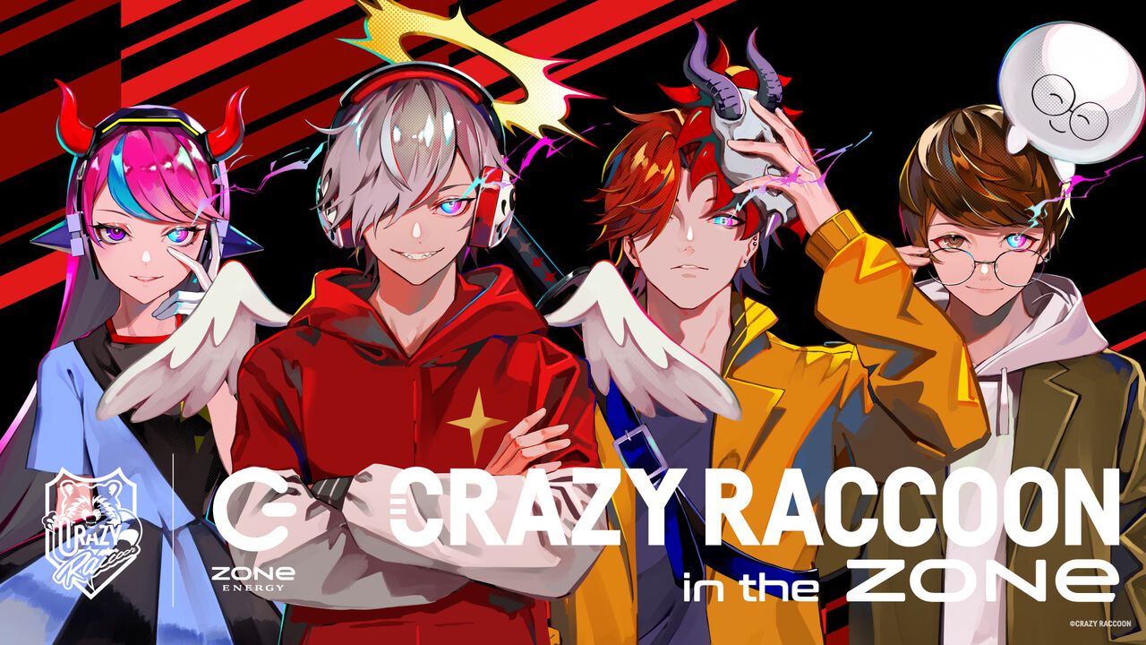 【CR】Crazy Raccoonと“ZONe ENERGY”がコラボ。だるまいずごっど、じゃすぱー、ありさか、Sellyの描き下ろしイラスト公開