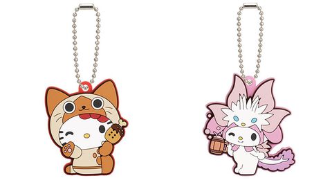 『モンハン』×サンリオキャラクターズのコラボイラストがカプセルラバーマスコットに。アイルーに扮したハローキティ、タマミツネ姿のマイメロディなど全10種