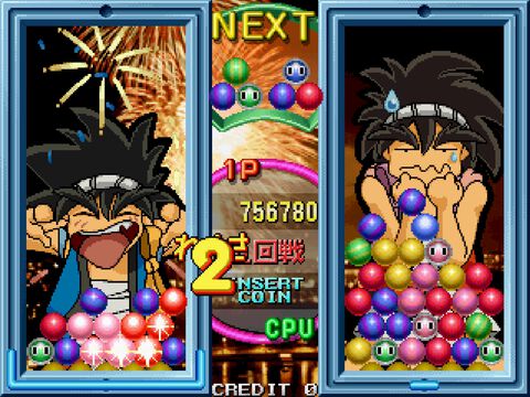 【アケアカ】『戦球』3月21日に配信。同じ色の球をつなげて消していく落ち物パズルゲーム。連鎖を狙って高得点を狙おう