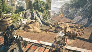 『モンハンワイルズ』大集会所が実装。ハンターどうしの交流の場ではミニゲームや歌姫のパフォーマンスを見ることも【モンスターハンターワイルズ ショーケース】