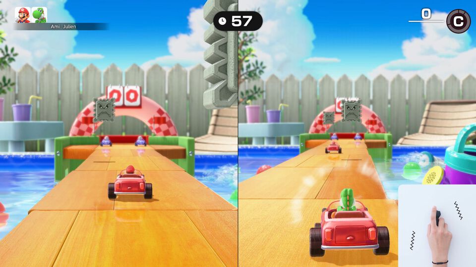 『スーパーマリオパーティ ジャンボリー + ジャンボリーTV』画面内の自分たちの姿に大盛り上がり。マウス操作＆カメラを使ったミニゲームに熱中して仕事を忘れてガチ対戦【Switch2体験会】