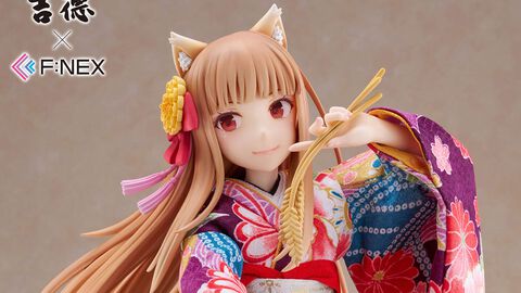 『狼と香辛料』着物姿のホロの1/4スケールフィギュアが予約開始。髪色が映える紫生地、微笑む姿は優雅で美しい