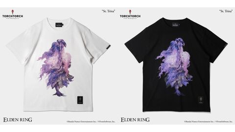 『エルデンリング』聖女トリーナのプリントTシャツが登場。花びらの奥から顔を覗かせる姿が神秘的で儚い。本日（5/2）より予約開始