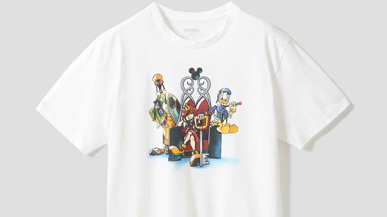 『キングダム ハーツ』グラニフアパレルの先行予約スタート。ソラ一行のTシャツ、黒基調の王様(ミッキー)の帽子&バッグがオシャレ