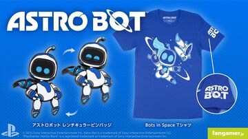 『アストロボット』躍動感あふれるアストロを描いたTシャツが登場。角度によって表情が変化するレンチキュラーピンバッジとあわせて本日（5/22）発売