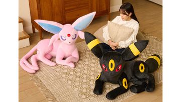 【ポケモン】エーフィ・ブラッキーの等身大ぬいぐるみが受注開始。寝そべったイーブイフレンズが朝も夜も癒しに