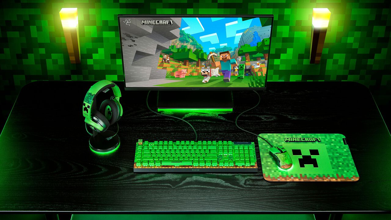 『マインクラフト』クリーパーがデザインされたRazerコラボゲーミングマウス・キーボードが6月27日に発売。本日(5/27)より予約開始