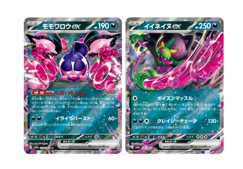 【ポケカ】『ナイトワンダラー』2024年6月7日発売。どくを操り戦うモモワロウexとイイネイヌ、マシマシラ、キチキギスの3匹が登場