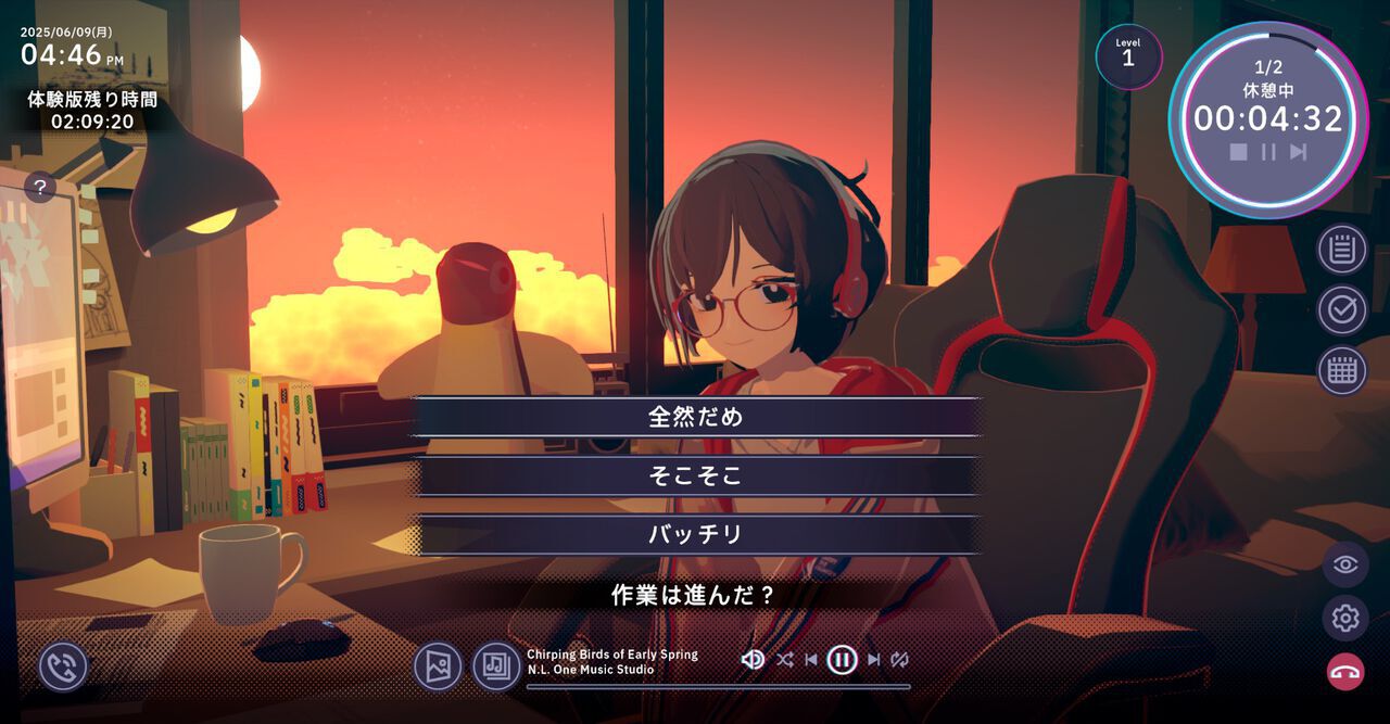 『Chill with You : Lo-Fi Story』妄想豊かな少女といっしょに作業。休憩時間に仲が深まっていくアドベンチャー。Steamで体験版が配信
