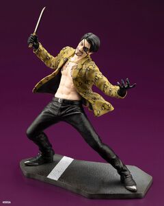 『龍が如く』真島吾朗の1/6スケールフィギュアが登場。大迫力の狂気溢れる戦闘シーンを再現。セガストア特典として東城会本部の布ポスターが付属する