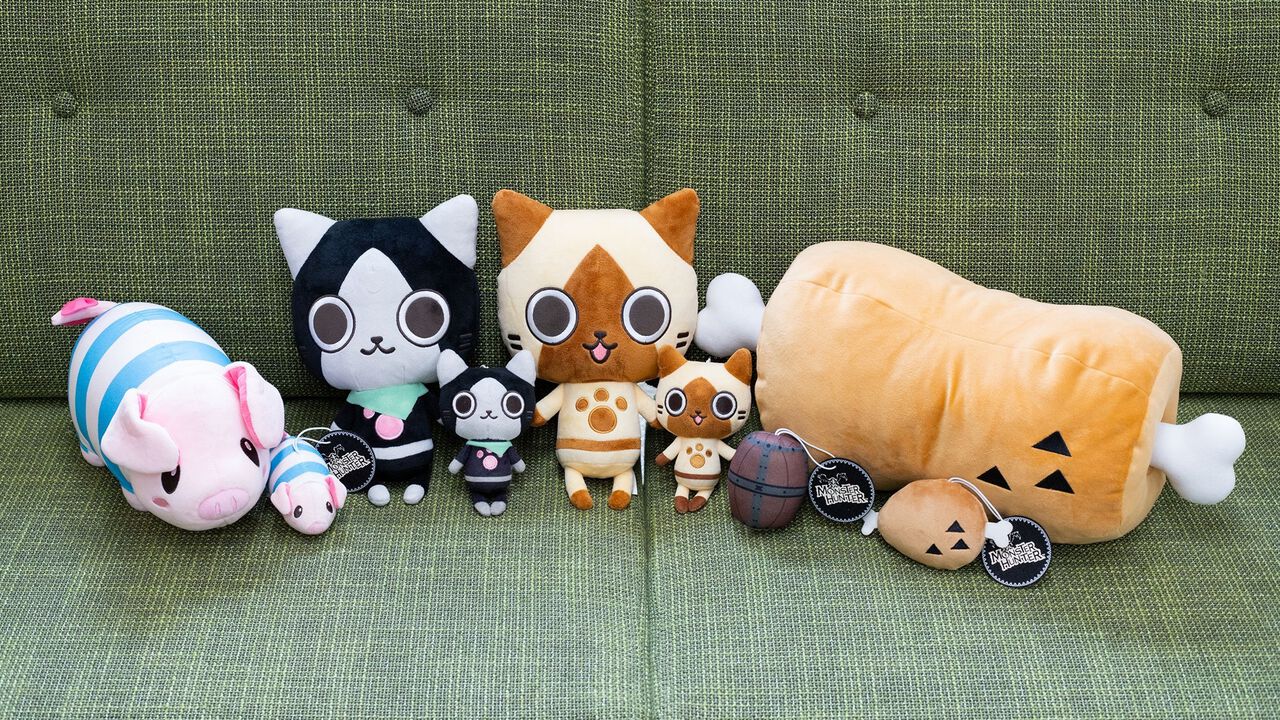『モンハン』アイルーやプーギーのプライズが6月下旬に登場。7月下旬からデカいこんがり肉クッションも展開
