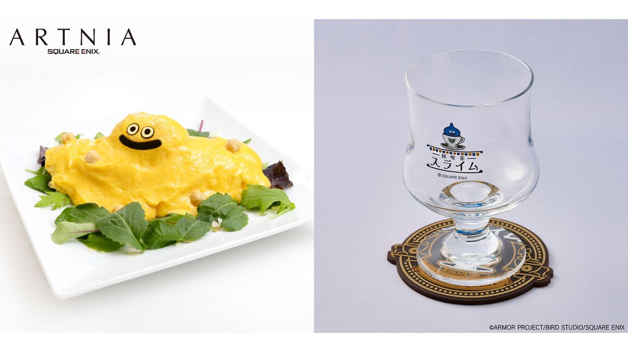 『ドラクエ』食べるコマンドを選びたくなる“はぐレモンのオムライス”などの新メニューが“純喫茶スライム”に追加。喫茶グラスやコースターなども登場
