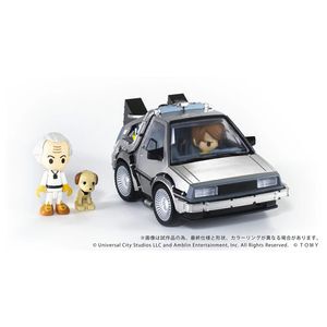 名作『バック・トゥ・ザ・フューチャー』 よりタイムマシンDXセットが《Qビレッジ》シリーズで登場。タイムマシンとバリューバンに加えてドク、マーティ、アインシュタイン付き