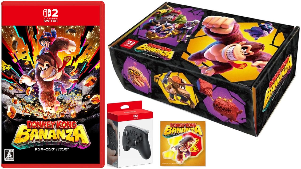 【Amazonプライムデー】『ドンキーコング バナンザ』限定セット登場。Switch 2 Proコントローラー&ダイカットステッカー付きオリジナルBOX