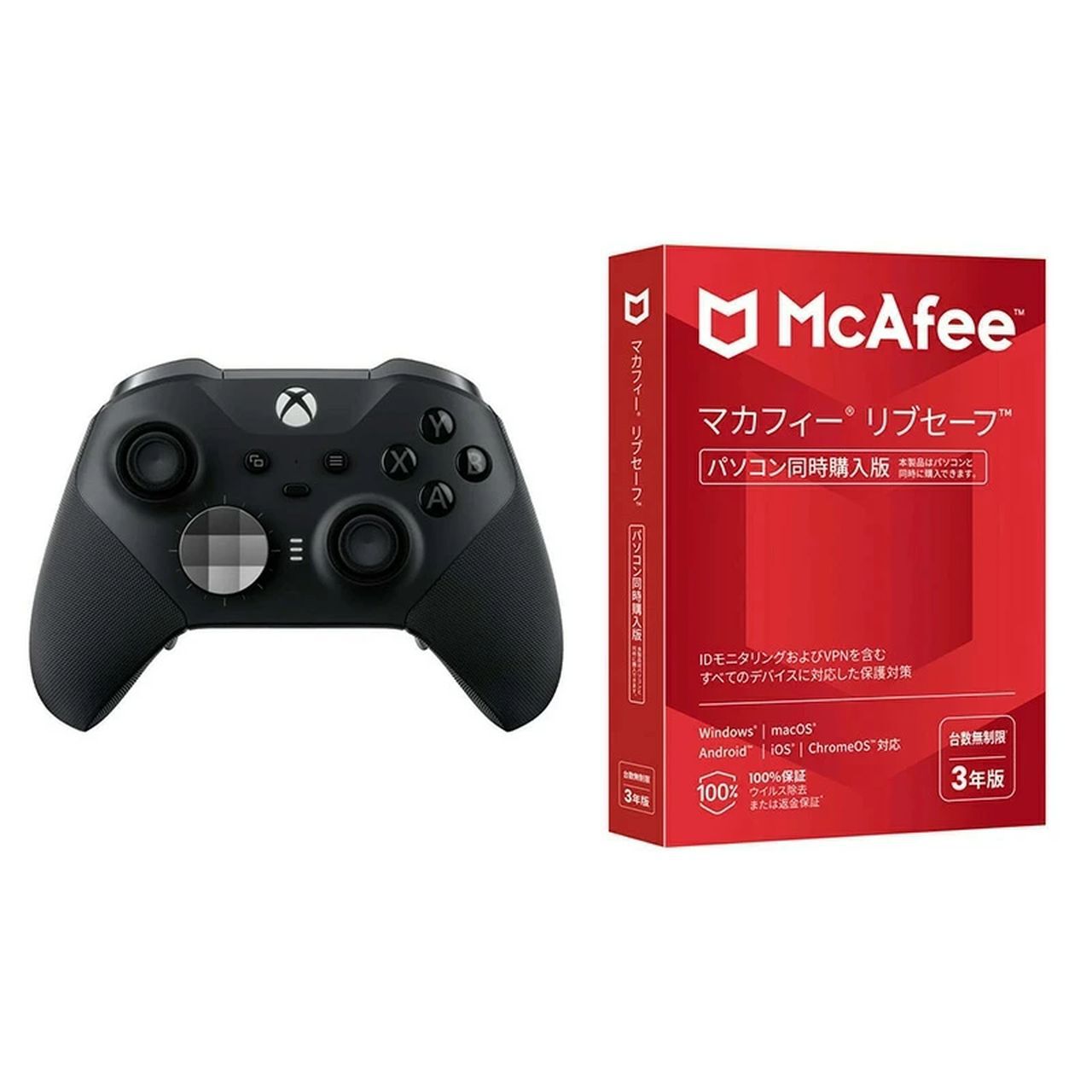 Xbox Eliteワイヤレスコントローラーシリーズ2＋マカフィーリブ