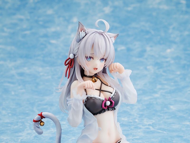 ロシデレ』ニャンと猫ポーズをする猫耳水着姿のアーリャさんが 