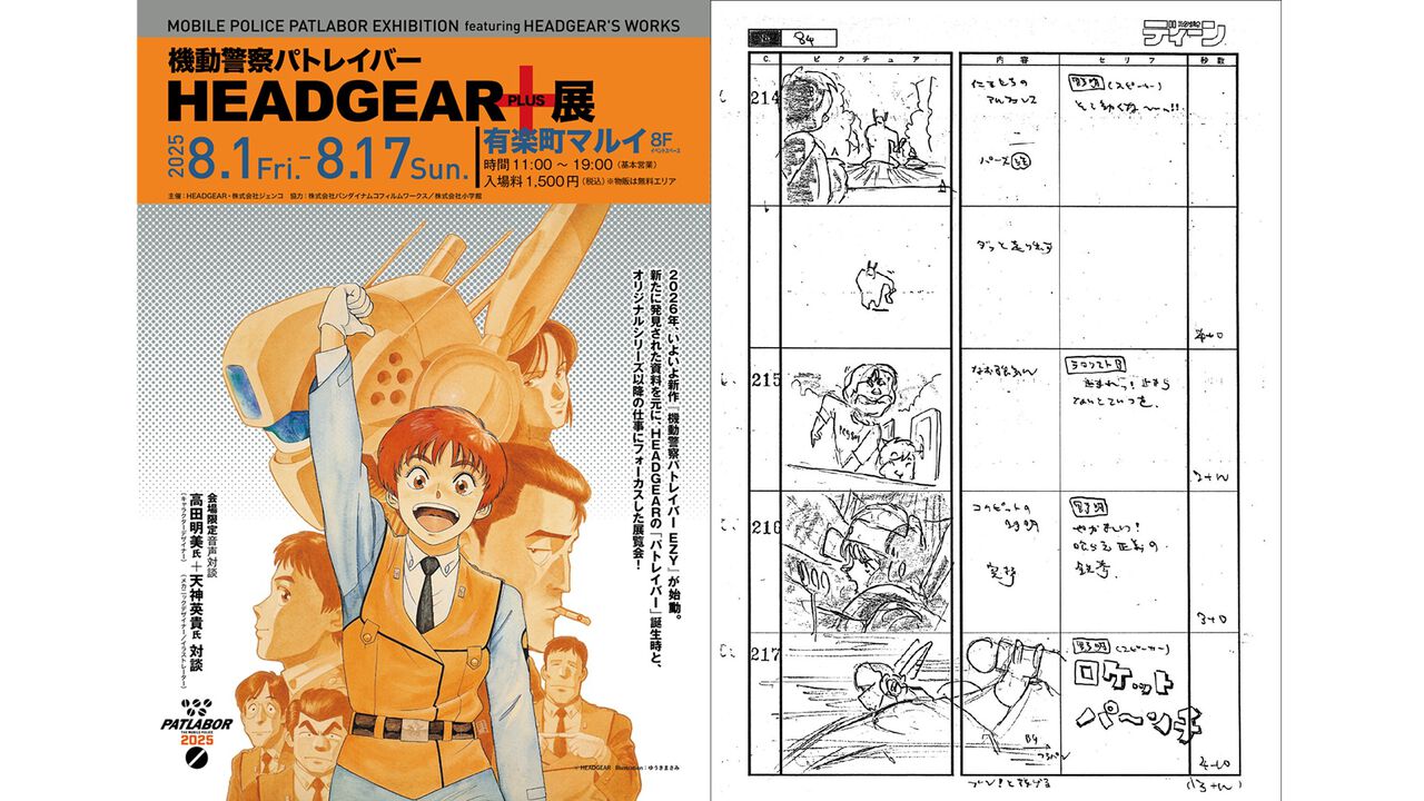 『パトレイバー』原点を振り返る“HEADGEAR＋展”が8月1日開催。ゆうきまさみらの初公開イラストを多数展示。新作『EZY（イズィー）』の資料も
