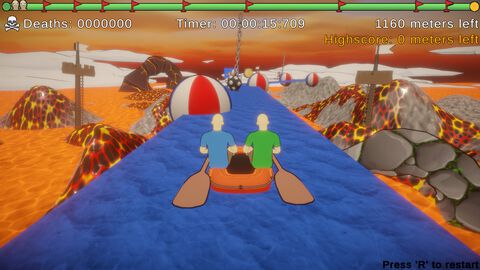 『パドルパドルパドる』ひとり1パドル操作で罠だらけのルート進むイライラ我慢系協力ボートアドベンチャー。喧嘩しても大丈夫な仲良しふたりでどうぞ